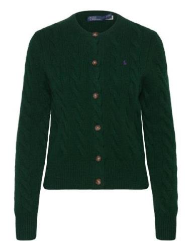 Cable-Knit Wool-Cashmere Cardigan Tops Knitwear Cardigans Green Polo R...