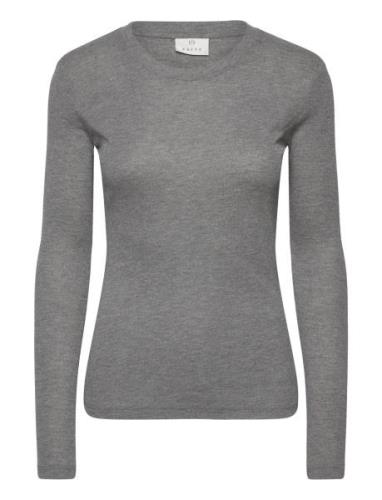 Karonia Ls T-Shirt Tops T-shirts & Tops Long-sleeved Grey Kaffe