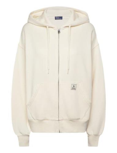 Fleece Full-Zip Hoodie Tops Sweatshirts & Hoodies Hoodies Cream Polo R...