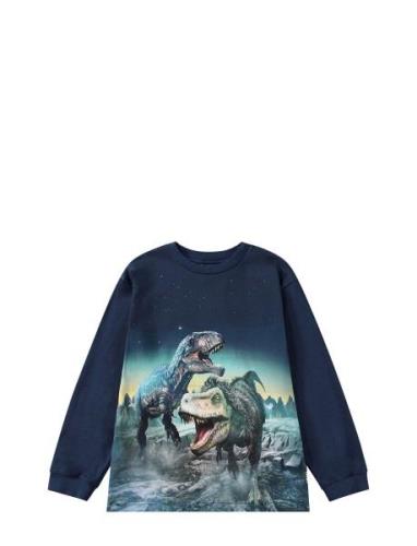 Rube Tops T-shirts Long-sleeved T-Skjorte Navy Molo