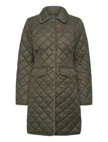 Water-Repellent Quilted Coat Quiltet Jakke Green Polo Ralph Lauren