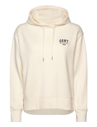 Small Graphic Hoodie Tops Sweatshirts & Hoodies Hoodies Cream GANT