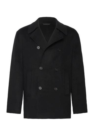 Double Faced Wool Peacoat Uldfrakke Frakke Black Filippa K