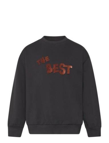 Sweatshirt Ls Tops Sweatshirts & Hoodies Sweatshirts Black Minymo