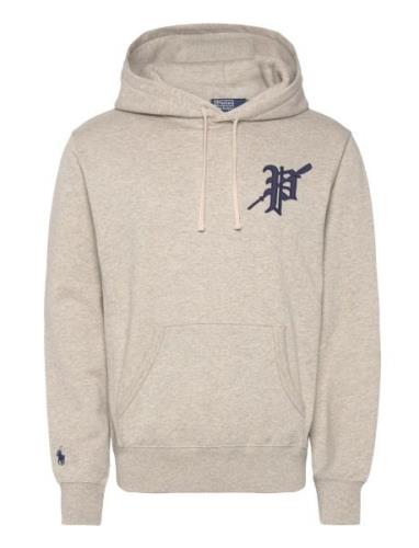 Fleece Graphic Hoodie Tops Sweatshirts & Hoodies Hoodies Beige Polo Ra...