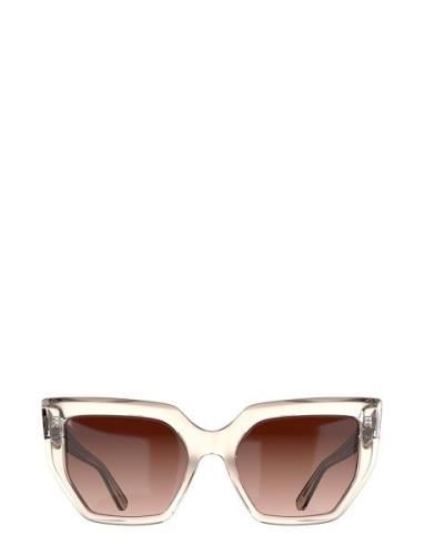 Lisa Champagne Gradual Brown Firkantede Solbriller Pink Corlin Eyewear