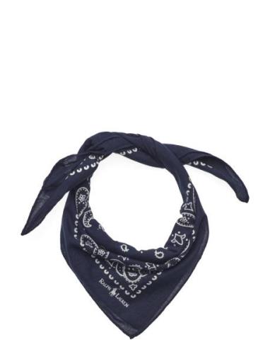 Logo Cotton Bandanna Accessories Scarves Lightweight Scarves Navy Polo...