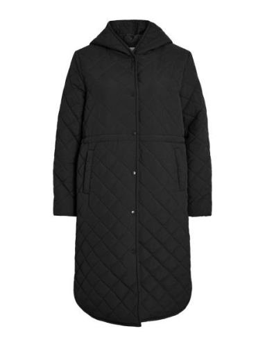 Vigalia L/S Hooded Coat Quiltet Jakke Black Vila