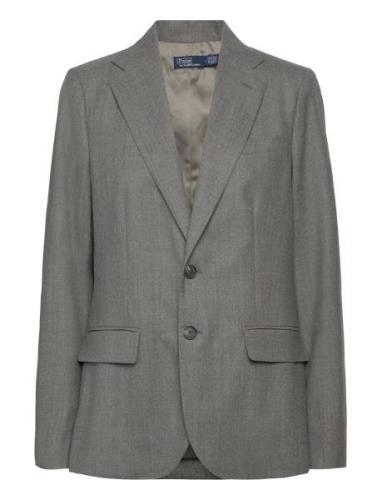 Stretch-Wool Flannel Blazer Blazers Single Breasted Blazers Grey Polo ...