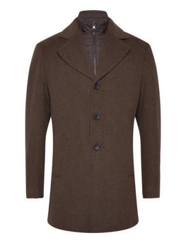 Bs Portmore Slim Fit Coat Uldfrakke Frakke Brown Bruun & Stengade