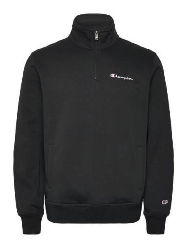 Half Zip Sweatshirt Tops Knitwear Half Zip Jumpers Black Champion