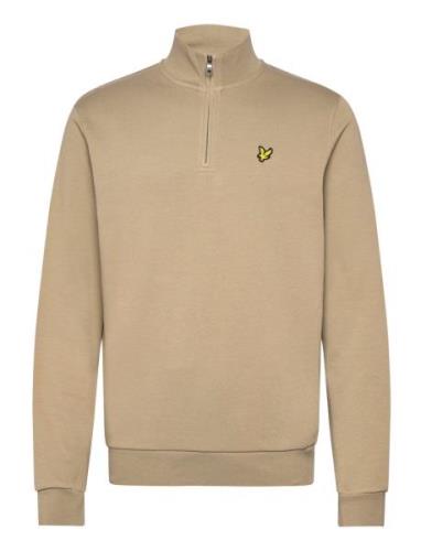 Loopback Quarter Zip Sweat Tops Sweatshirts & Hoodies Sweatshirts Beig...