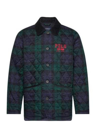 Logo Plaid Barn Coat Quiltet Jakke Green Polo Ralph Lauren