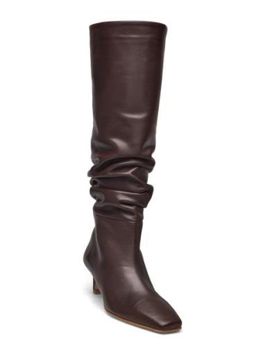 Kalila Brown Leather Boots Boots Støvler Brown ALOHAS