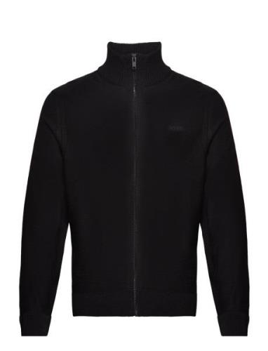 Avac_Fz Tops Knitwear Full Zip Jumpers Black BOSS