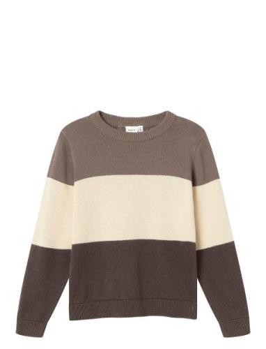 Nkmolok Ls Knit Tops Knitwear Pullovers Brown Name It