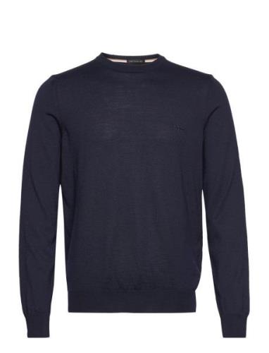 Botto-L Tops Knitwear Round Necks Navy BOSS