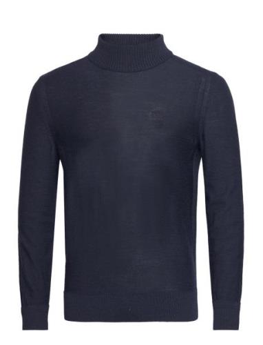 Avac_M Tops Knitwear Turtlenecks Blue BOSS