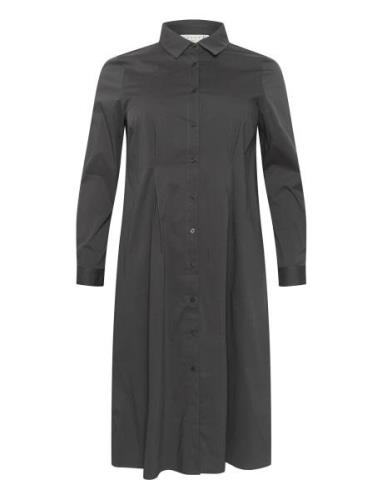 Kchenna Shirt Dress Knælang Kjole Grey Kaffe Curve