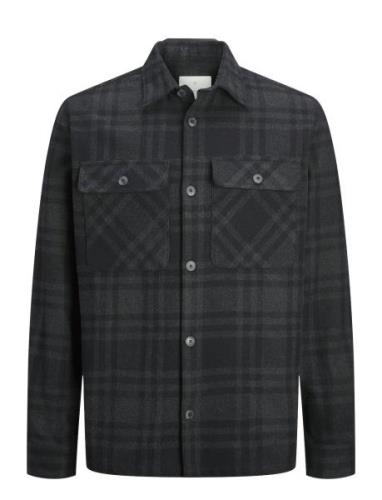 Jprraymond Melange Check Ls Overshirt Sn Tops Overshirts Black Jack & ...