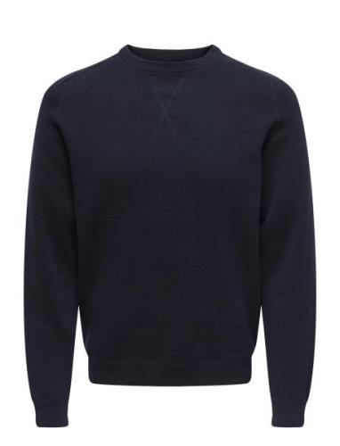 Onspin Reg 12 Crew Knit Tops Sweatshirts & Hoodies Sweatshirts Navy ON...