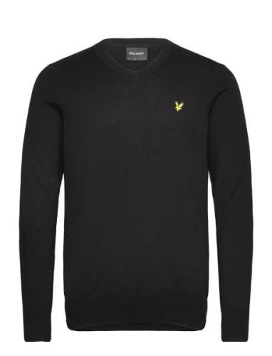 Cotton Merino V Neck Jumper Tops Knitwear V-necks Black Lyle & Scott