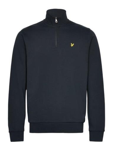 Loopback Quarter Zip Sweat Tops Sweatshirts & Hoodies Sweatshirts Navy...