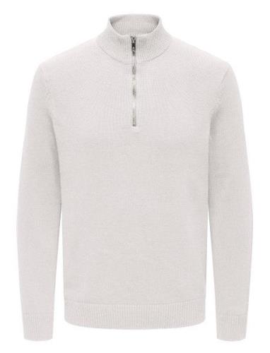 Onsfabian Life Reg 7 Half Zip Knit Tops Knitwear Half Zip Jumpers Whit...