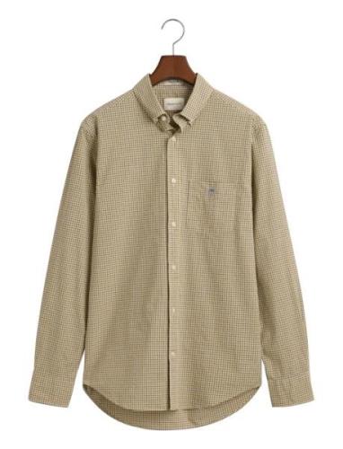 Reg Poplin Micro Check Shirt Tops Shirts Casual Yellow GANT