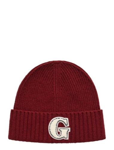 G Badge Beanie Beanie Accessories Headwear Beanies Burgundy GANT