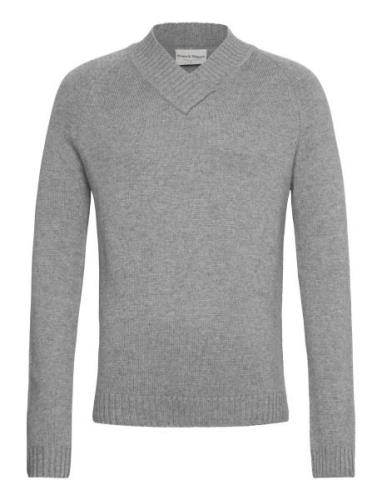 Bs Douglas Regular Fit Knitwear Tops Knitwear V-necks Grey Bruun & Ste...