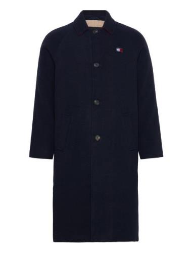 Tjm Wool Coat Uldfrakke Frakke Navy Tommy Jeans