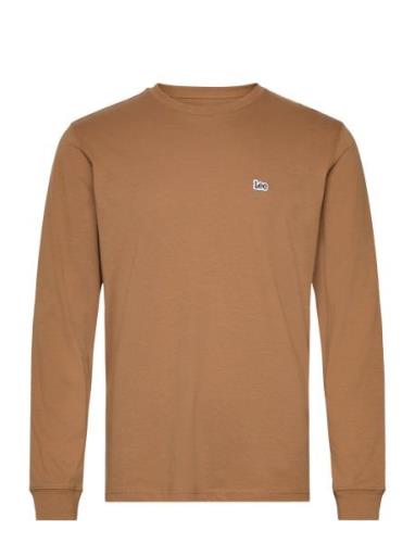 Ls Patch Logo Tee Tops T-Langærmet Skjorte Brown Lee Jeans