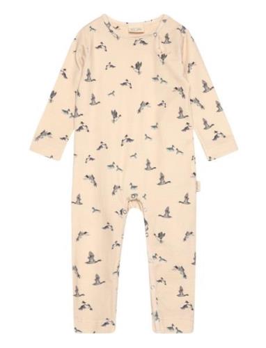 Jumpsuit L/S Printed Langærmet Body Beige Petit Piao