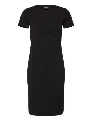 Olmadelie S/S O-Neck Dress Jrs Knælang Kjole Black Only Maternity