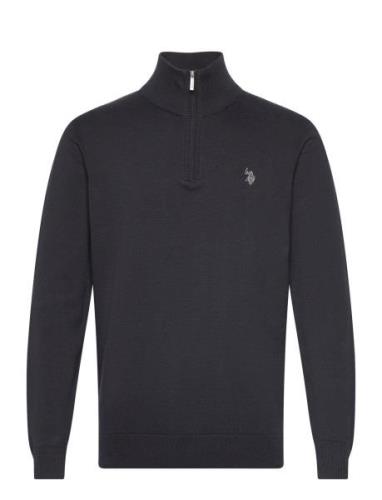 Uspa Knit Brison Men Tops Knitwear Half Zip Jumpers Black U.S. Polo As...