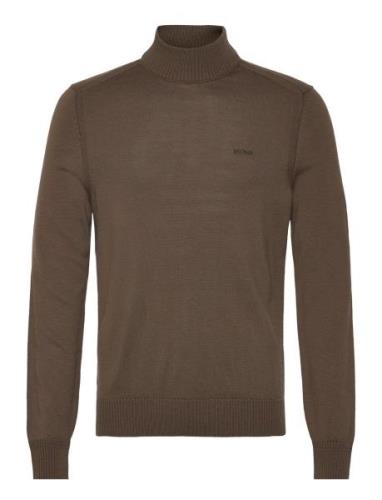 Avac_M Tops Knitwear Turtlenecks Khaki Green BOSS