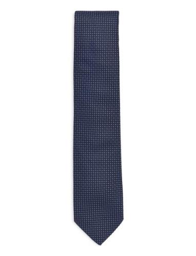 Polyester Tie W?. Pattern 7 Cm Slips Navy Lindbergh Black