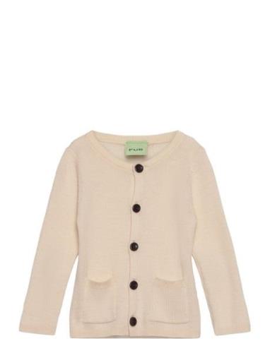 Baby Rib Cardigan Tops Knitwear Cardigans Cream FUB