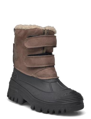 Boots Lightweight Velcro Vinterstøvler Med Burrebånd Brown En Fant