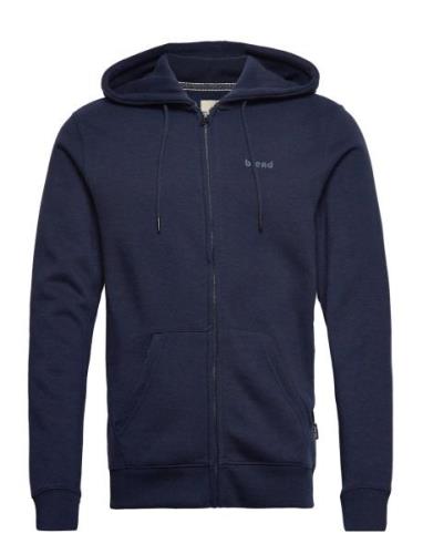 Bhdownton Zipthrough Tops Sweatshirts & Hoodies Hoodies Blue Blend