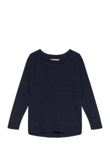 Merino Classic Rib Blouse Tops Knitwear Pullovers Navy Copenhagen Colo...