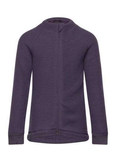 Wool Jacket Outerwear Fleece Outerwear Fleece Jackets Purple Mikk-line