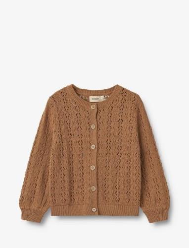 Knit Cardigan Celia Tops Knitwear Cardigans Brown Wheat