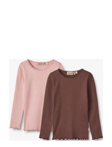 2 Rib T-Shirt L/S Reese Tops T-shirts Long-sleeved T-Skjorte Multi/pat...