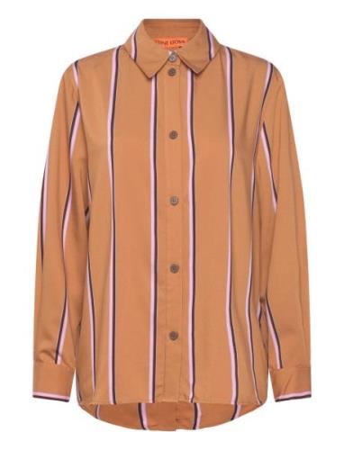 Long Sleeve Shirt, 2249 Striped Vis Tops Shirts Long-sleeved Orange ST...