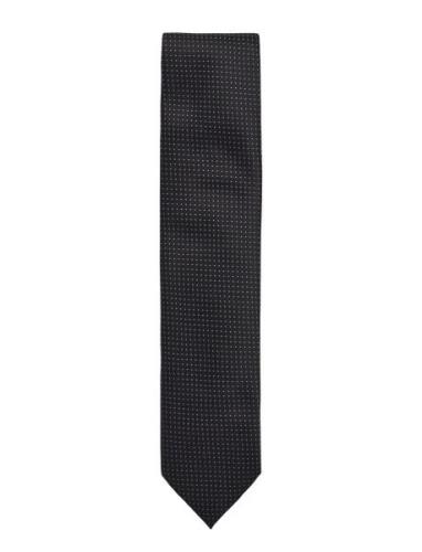 Polyester Tie With Dots 7 Cm Slips Black Lindbergh Black