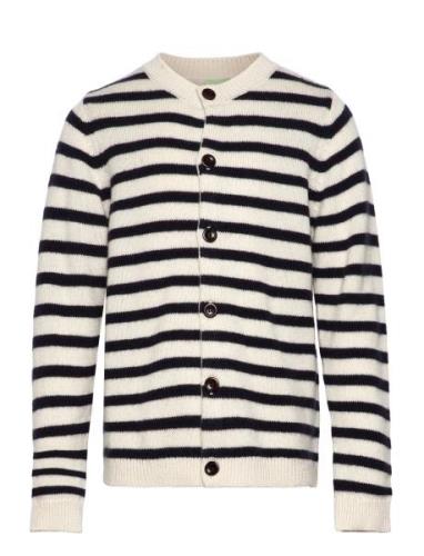 Striped Cardigan Tops Knitwear Cardigans Navy FUB