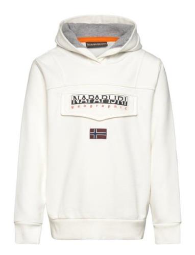 Burgee Hoodie Tops Sweatshirts & Hoodies Hoodies White Napapijri