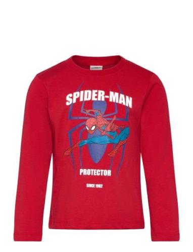 Tshirt Tops T-shirts Long-sleeved T-Skjorte Red Spider-man